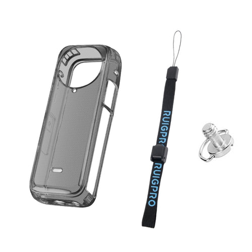 For Insta360 X4 Clear 1.5mm Soft TPU Protective Case With Hand Strap(Clear Black) - HoMEdemic™ 