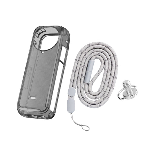 For Insta360 X4 Clear 1.5mm Soft TPU Protective Case With Neck Strap(Clear Black) - HoMEdemic™ 