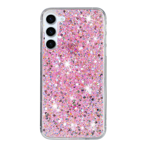 For Samsung Galaxy S24 5G Transparent Frame Glitter Powder TPU Phone Case(Pink) - HoMEdemic™ 