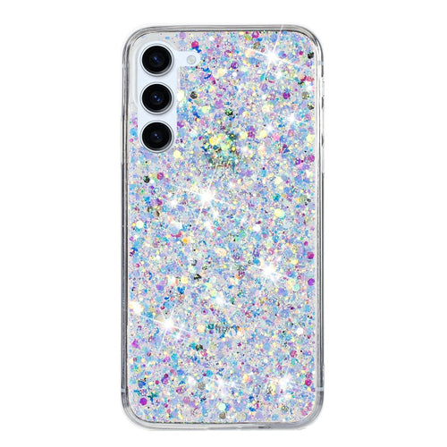 For Samsung Galaxy S24 5G Transparent Frame Glitter Powder TPU Phone Case(White) - HoMEdemic™ 