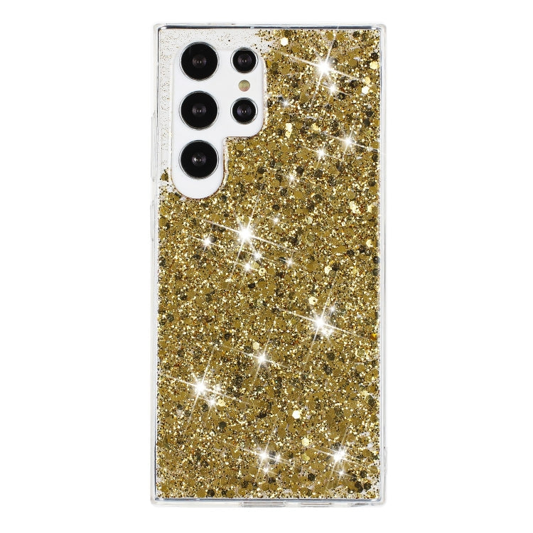 For Samsung Galaxy S24 Ultra 5G Transparent Frame Glitter Powder TPU Phone Case(Gold) - HoMEdemic™ 