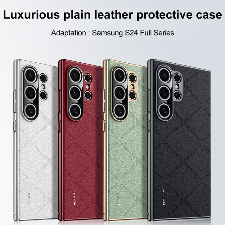 For Samsung Galaxy S24 Ultra 5G Plain Leather PC Phone Case(Green) - HoMEdemic™ 