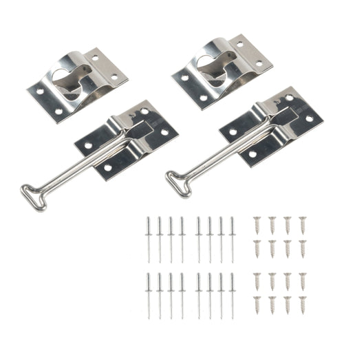 2pcs / Set Vans / RVs / Trucks 4 inch Stainless Steel Door Hook with Screws(Silver) - HoMEdemic™ 