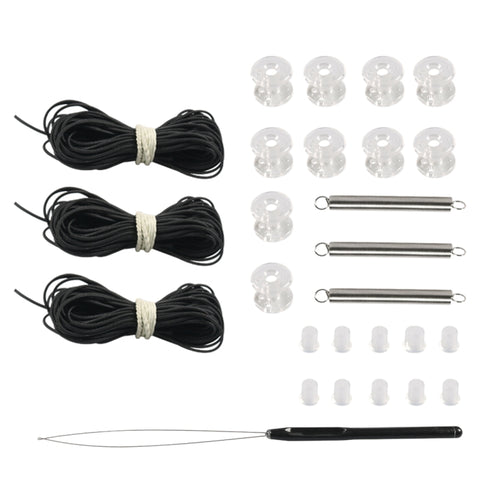 27pcs / Set RV / Yacht Pleated Shade Accessories Pull Cord Double Wheel Plug Spring(Black) - HoMEdemic™ 