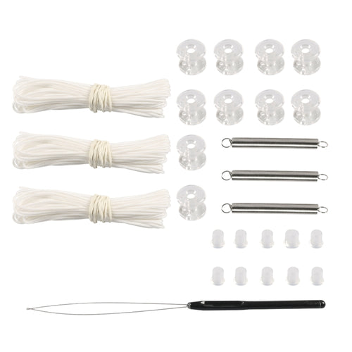 27pcs / Set RV / Yacht Pleated Shade Accessories Pull Cord Double Wheel Plug Spring(White) - HoMEdemic™ 