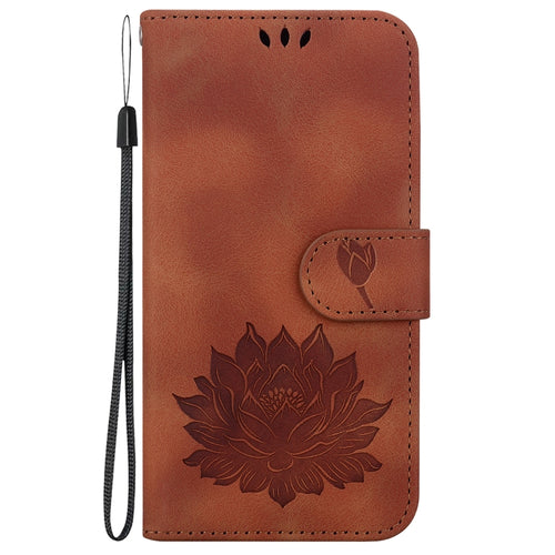 For Samsung Galaxy S24 5G Lotus Embossed Leather Phone Case(Brown) - HoMEdemic™ 