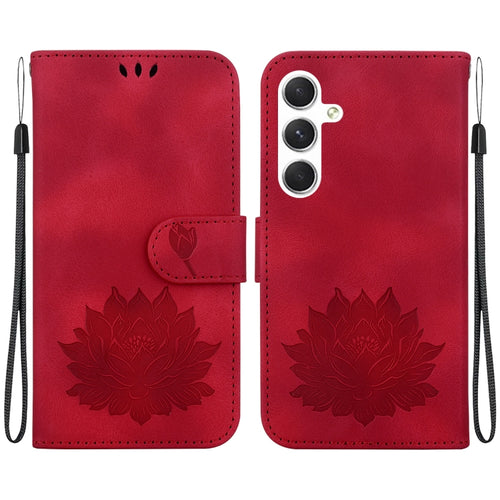 For Samsung Galaxy S24 5G Lotus Embossed Leather Phone Case(Red) - HoMEdemic™ 