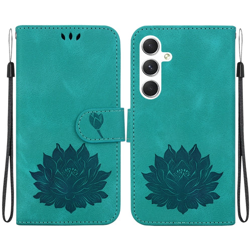 For Samsung Galaxy S24 5G Lotus Embossed Leather Phone Case(Green) - HoMEdemic™ 