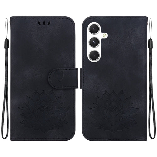 For Samsung Galaxy S24 5G Lotus Embossed Leather Phone Case(Black) - HoMEdemic™ 