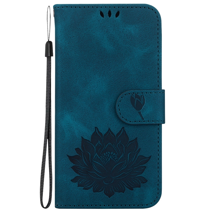 For Samsung Galaxy S24 Ultra 5G Lotus Embossed Leather Phone Case(Dark Blue) - HoMEdemic™ 