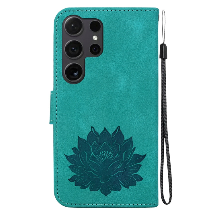 For Samsung Galaxy S24 Ultra 5G Lotus Embossed Leather Phone Case(Green) - HoMEdemic™ 