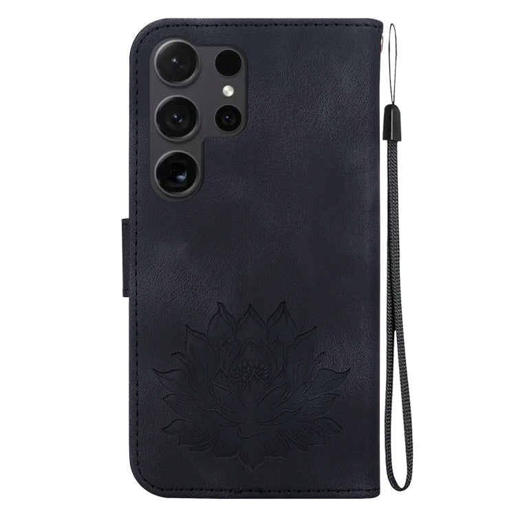 For Samsung Galaxy S24 Ultra 5G Lotus Embossed Leather Phone Case(Black) - HoMEdemic™ 