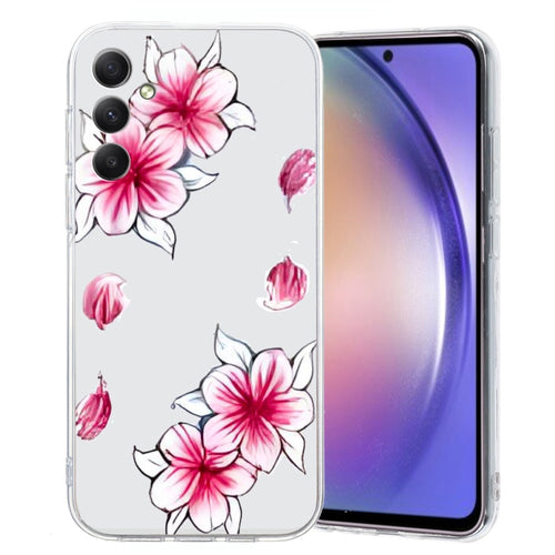 For Samsung Galaxy S24 5G Colored Drawing Pattern Transparent TPU Phone Case(Sakura) - HoMEdemic™ 