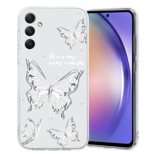 For Samsung Galaxy S24 5G Colored Drawing Pattern Transparent TPU Phone Case(Butterflies) - HoMEdemic™ 