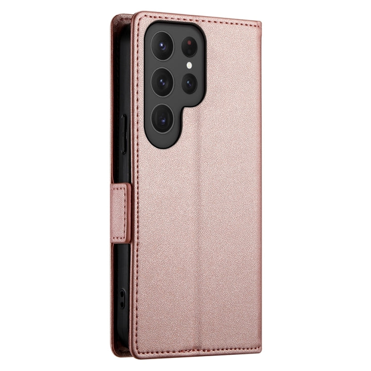 For Samsung Galaxy S24 Ultra 5G Side Buckle Magnetic Frosted Leather Phone Case(Rose Gold) - HoMEdemic™ 