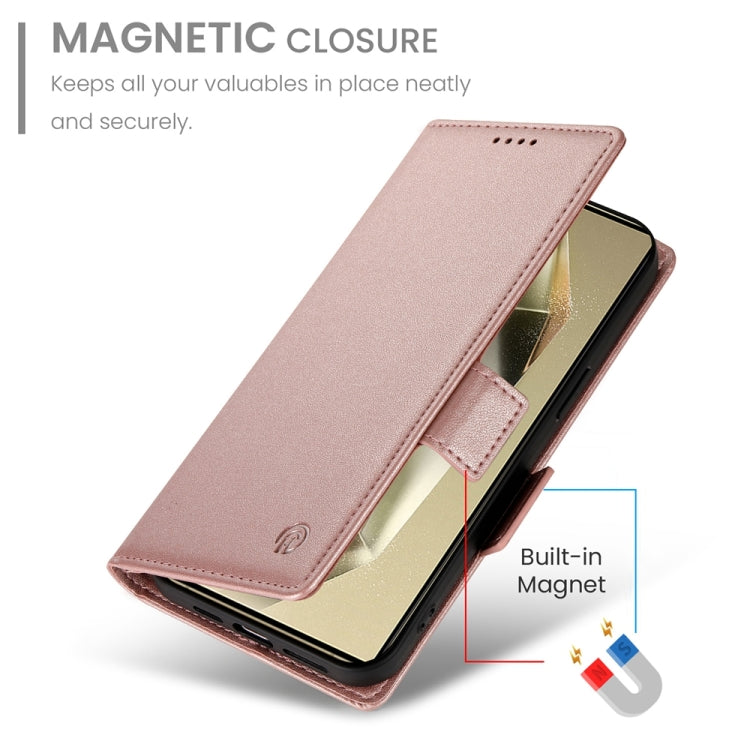 For Samsung Galaxy S24 Ultra 5G Side Buckle Magnetic Frosted Leather Phone Case(Rose Gold) - HoMEdemic™ 