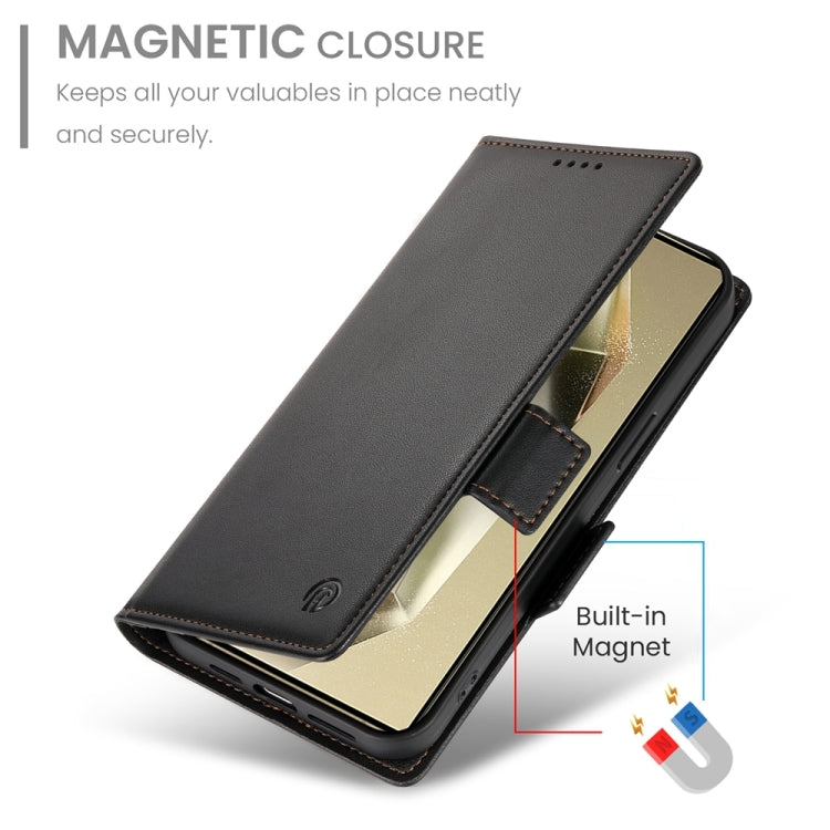 For Samsung Galaxy S24 Ultra 5G Side Buckle Magnetic Frosted Leather Phone Case(Black) - HoMEdemic™ 