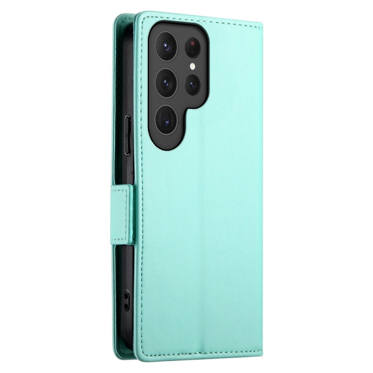 For Samsung Galaxy S24 Ultra 5G Side Buckle Magnetic Frosted Leather Phone Case(Mint Green) - HoMEdemic™ 