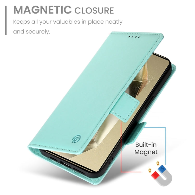 For Samsung Galaxy S24 Ultra 5G Side Buckle Magnetic Frosted Leather Phone Case(Mint Green) - HoMEdemic™ 