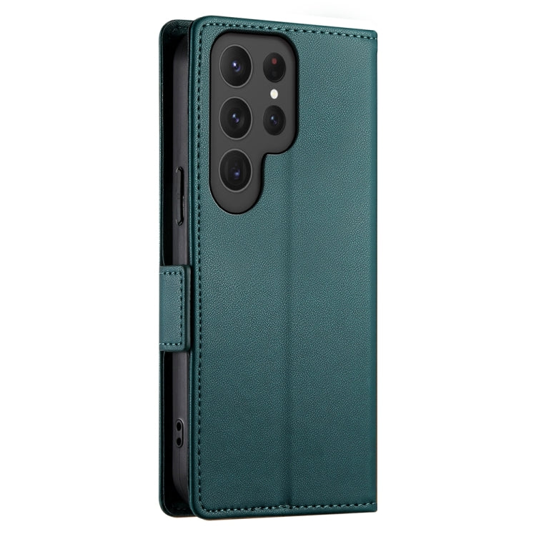 For Samsung Galaxy S24 Ultra 5G Side Buckle Magnetic Frosted Leather Phone Case(Dark Green) - HoMEdemic™ 