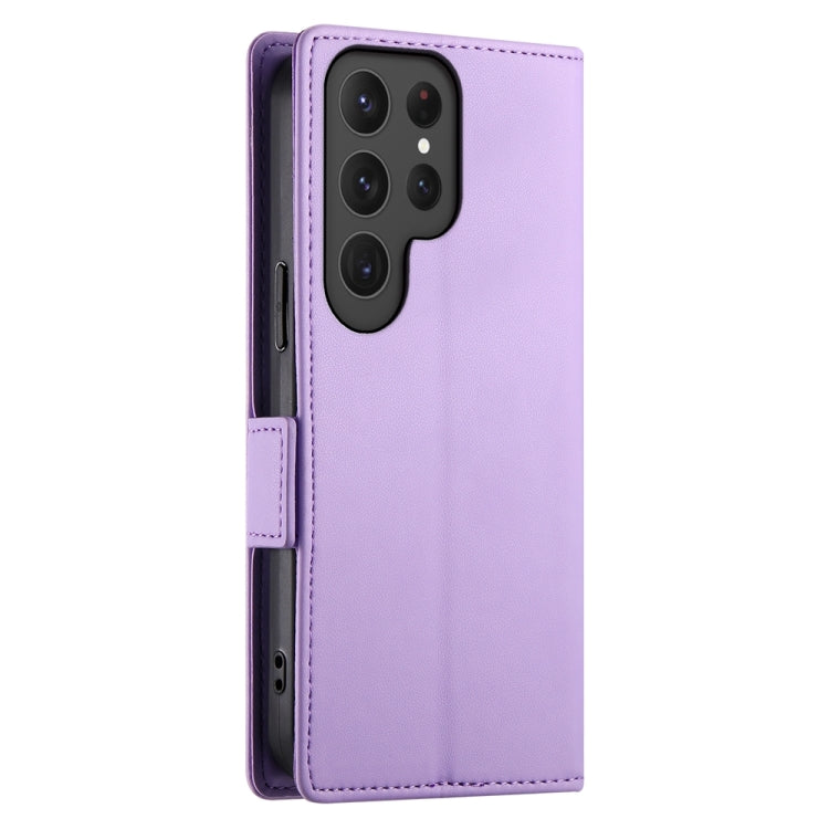 For Samsung Galaxy S24 Ultra 5G Side Buckle Magnetic Frosted Leather Phone Case(Purple) - HoMEdemic™ 