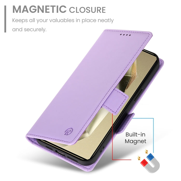 For Samsung Galaxy S24 Ultra 5G Side Buckle Magnetic Frosted Leather Phone Case(Purple) - HoMEdemic™ 