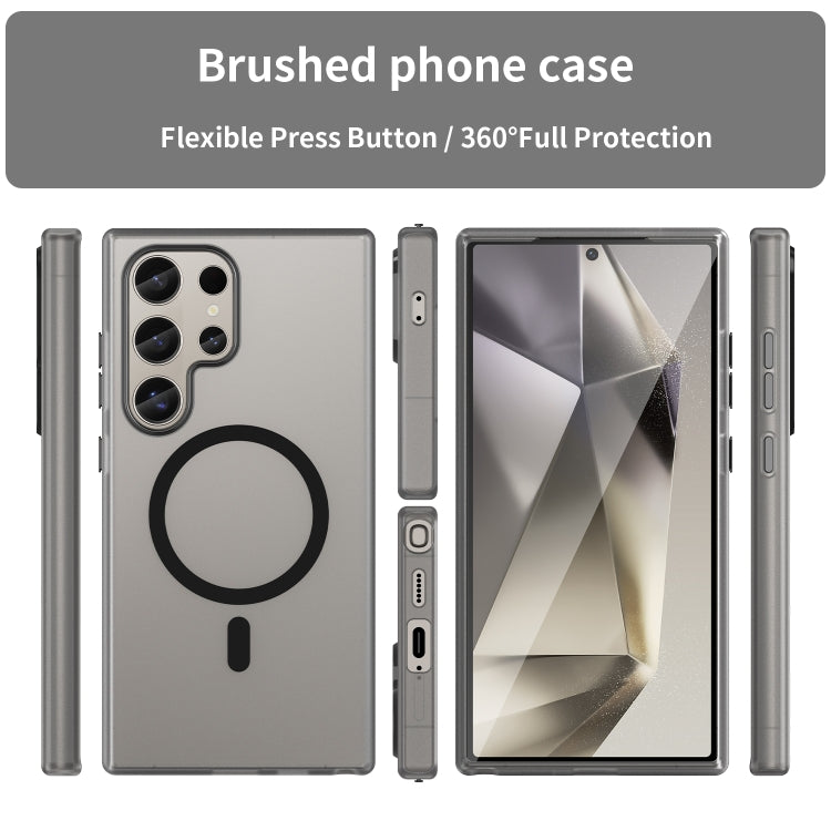 For Samsung Galaxy S24 Ultra 5G MagSafe Frosted Translucent TPU + PC Full Coverage Phone Case(Black) - HoMEdemic™ 
