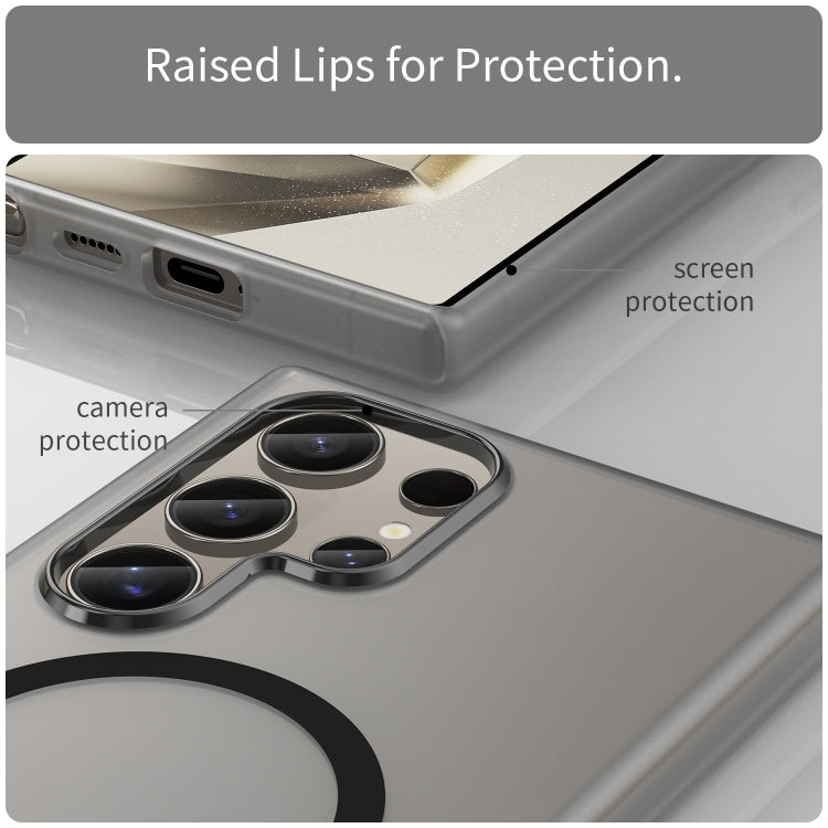 For Samsung Galaxy S24 Ultra 5G MagSafe Frosted Translucent TPU + PC Full Coverage Phone Case(Black) - HoMEdemic™ 