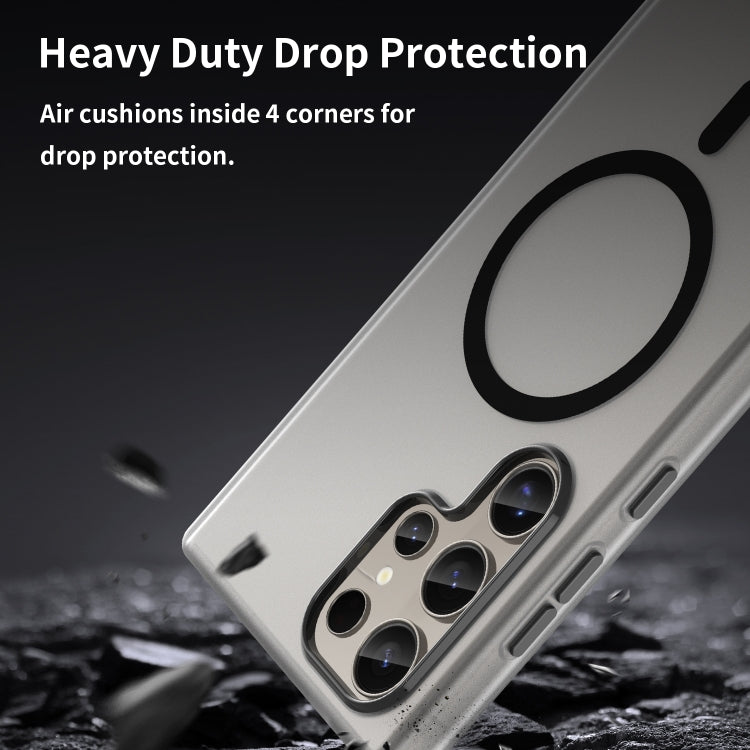 For Samsung Galaxy S24 Ultra 5G MagSafe Frosted Translucent TPU + PC Full Coverage Phone Case(Black) - HoMEdemic™ 