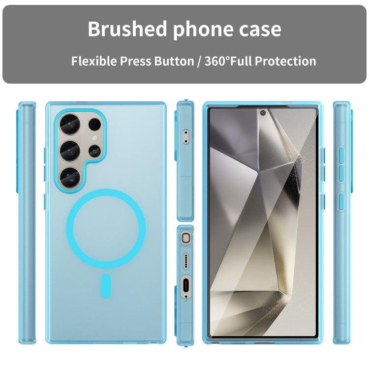 For Samsung Galaxy S24 Ultra 5G MagSafe Frosted Translucent TPU + PC Full Coverage Phone Case(Blue) - HoMEdemic™ 