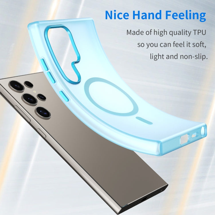 For Samsung Galaxy S24 Ultra 5G MagSafe Frosted Translucent TPU + PC Full Coverage Phone Case(Blue) - HoMEdemic™ 