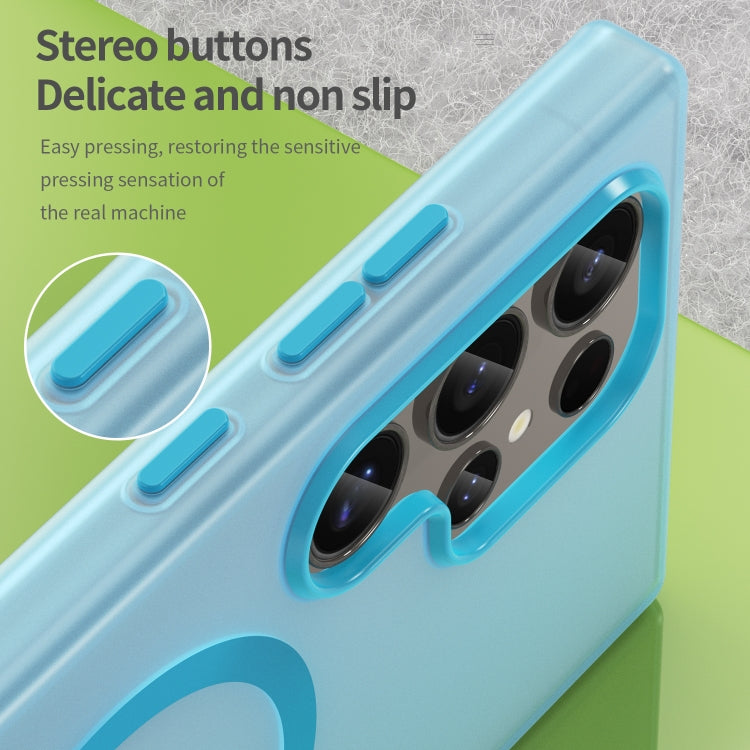 For Samsung Galaxy S24 Ultra 5G MagSafe Frosted Translucent TPU + PC Full Coverage Phone Case(Blue) - HoMEdemic™ 