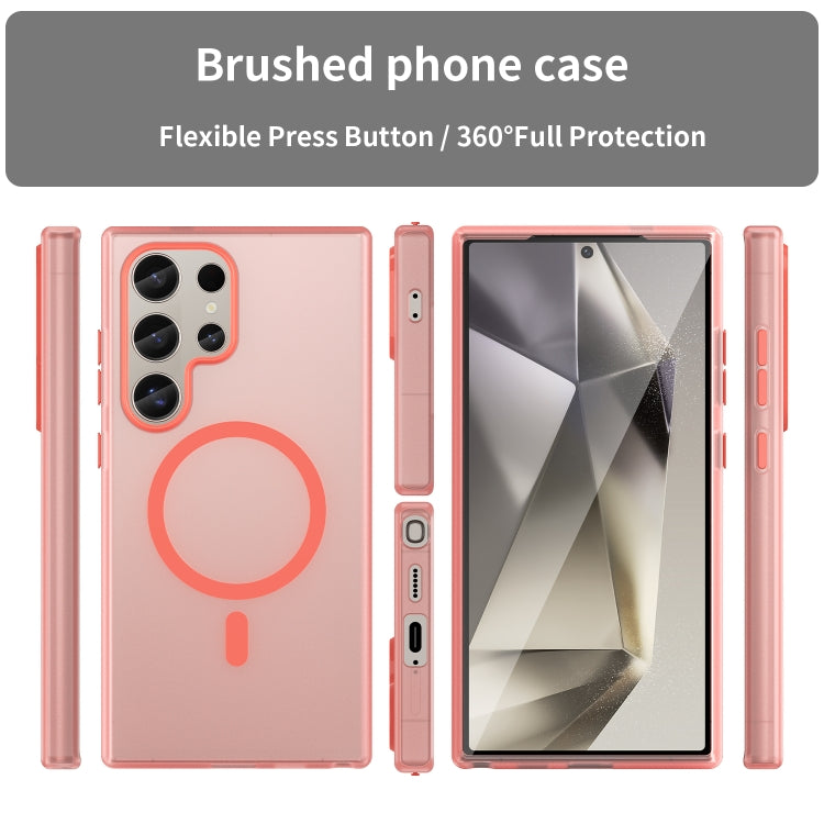 For Samsung Galaxy S24 Ultra 5G MagSafe Frosted Translucent TPU + PC Full Coverage Phone Case(Red) - HoMEdemic™ 