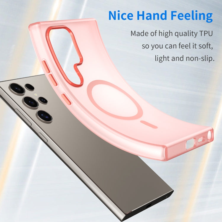 For Samsung Galaxy S24 Ultra 5G MagSafe Frosted Translucent TPU + PC Full Coverage Phone Case(Red) - HoMEdemic™ 