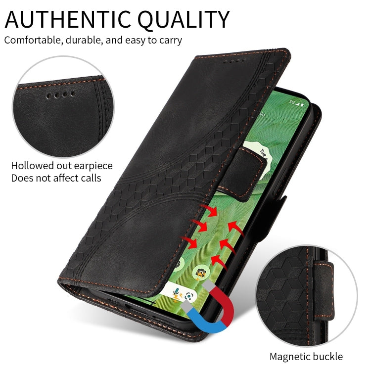 For Samsung Galaxy S24 Ultra 5G Embossed Rhombus Starry Leather Phone Case(Black) - HoMEdemic™ 