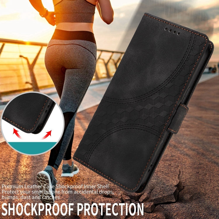 For Samsung Galaxy S24 Ultra 5G Embossed Rhombus Starry Leather Phone Case(Black) - HoMEdemic™ 