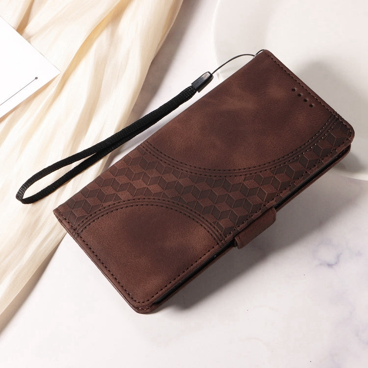 For Samsung Galaxy S24 Ultra 5G Embossed Rhombus Starry Leather Phone Case(Brown) - HoMEdemic™ 