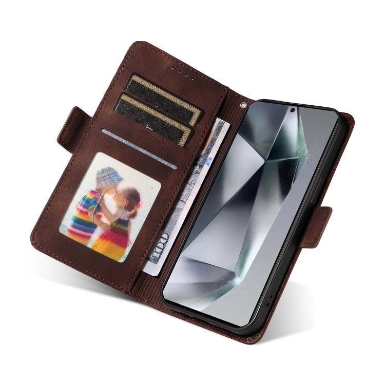 For Samsung Galaxy S24 Ultra 5G Embossed Rhombus Starry Leather Phone Case(Brown) - HoMEdemic™ 