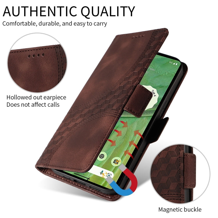For Samsung Galaxy S24 Ultra 5G Embossed Rhombus Starry Leather Phone Case(Brown) - HoMEdemic™ 