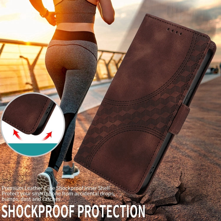 For Samsung Galaxy S24 Ultra 5G Embossed Rhombus Starry Leather Phone Case(Brown) - HoMEdemic™ 