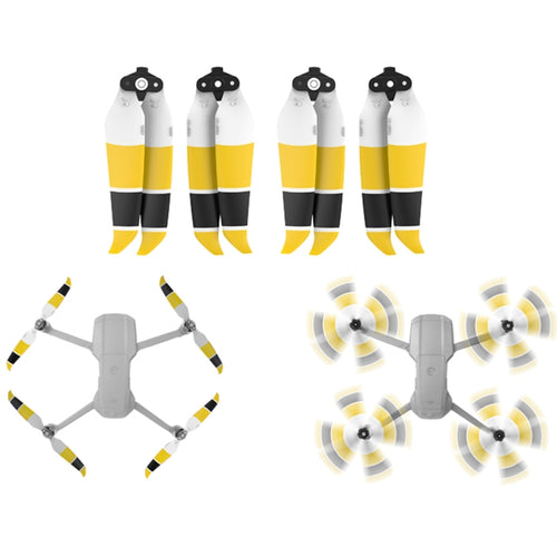 2 Pairs Sunnylife 7238F-3C For DJI Mavic Air 2 Double-sided Three-color Low Noise Quick-release Propellers(Black Yellow White) - HoMEdemic™ 