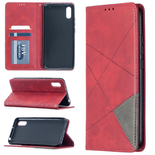 Rhombus Texture Horizontal Flip Magnetic Leather Case with Holder & Card Slots - HoMEdemic™ 