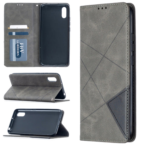 Rhombus Texture Horizontal Flip Magnetic Leather Case with Holder & Card Slots - HoMEdemic™ 