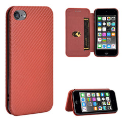 Carbon Fiber Texture Magnetic Horizontal Flip TPU + PC + PU Leather Case with Card Slot, For Kyocera Android One S6, For Kyocera Gratina KYV48, For Ulefone Note 9P, For Sharp Aquos Zero 5G Basic, For iPod Touch 5 / 6 / 7 - HoMEdemic™ 