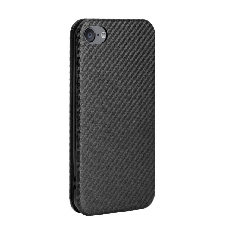 Carbon Fiber Texture Magnetic Horizontal Flip TPU + PC + PU Leather Case with Card Slot, For iPod Touch 5 / 6 / 7