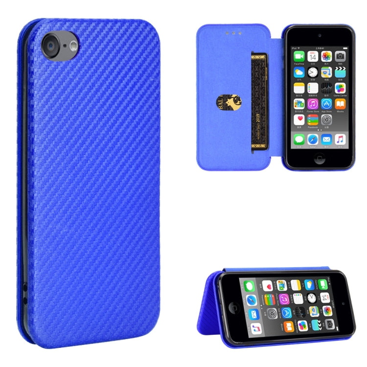 Carbon Fiber Texture Magnetic Horizontal Flip TPU + PC + PU Leather Case with Card Slot, For iPod Touch 5 / 6 / 7 - HoMEdemic™ 