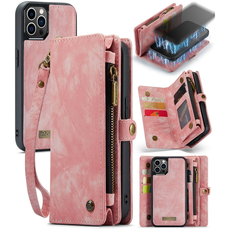 For iPhone 12 Pro Max CaseMe-008 Detachable Multifunctional Wallet Leather Phone Case (Pink) - HoMEdemic™ 