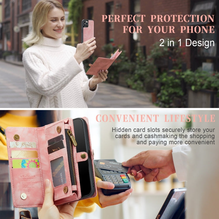 For iPhone 12 Pro Max CaseMe-008 Detachable Multifunctional Wallet Leather Phone Case (Pink) - HoMEdemic™ 