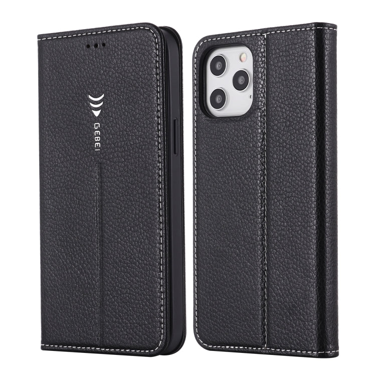 For iPhone 12 Pro Max GEBEI PU+TPU Horizontal Flip Protective Case with Holder & Card Slots(Black) - HoMEdemic™ 
