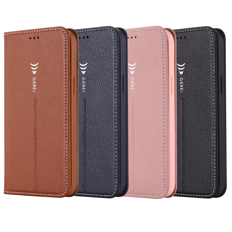 For iPhone 12 Pro Max GEBEI PU+TPU Horizontal Flip Protective Case with Holder & Card Slots(Brown) - HoMEdemic™ 